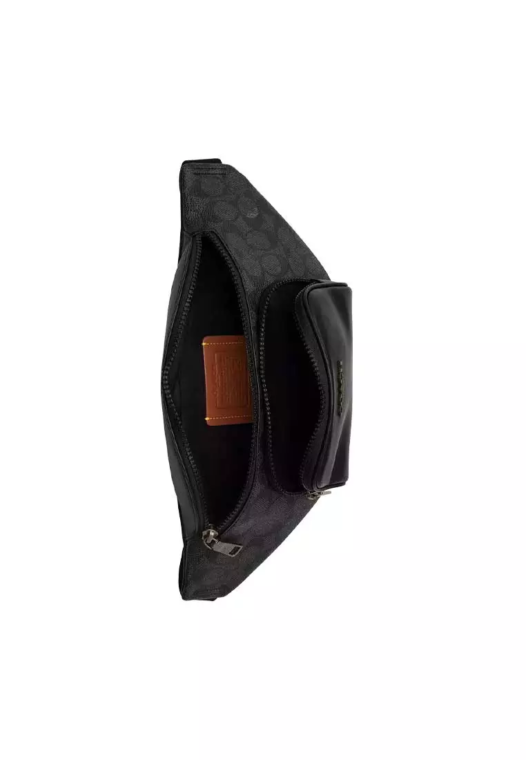 Racer Small Belt Bag In Signature Charcoal/Black CBF77