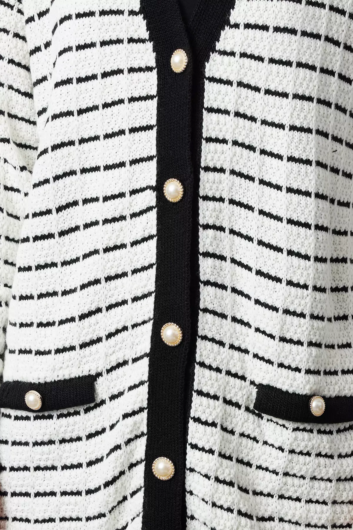 Tweed Knitwear Cardigan - Jacket Look, Black Tctaw25Th00016