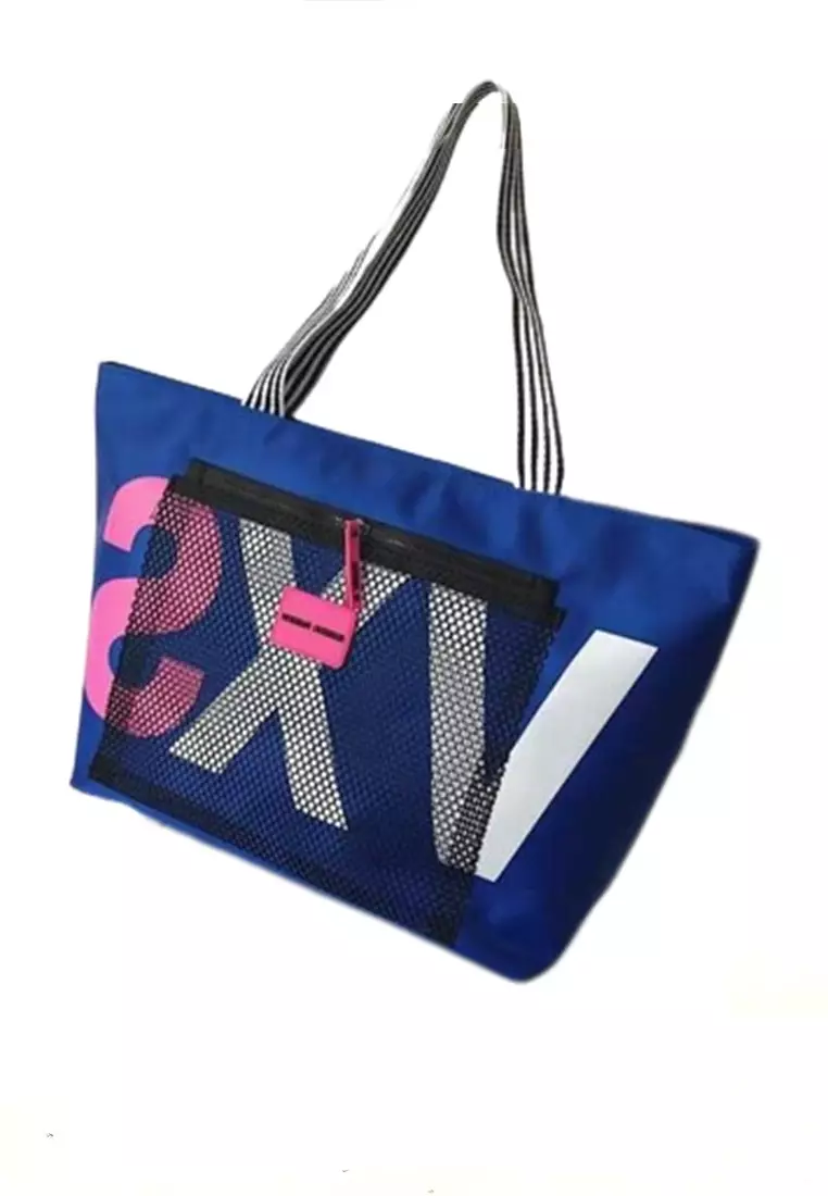 Eilaria Tas Selempang Wanita Tote Bag Gym Bag Design Sporty Large Storage Material Nylon ORIGINAL - Blue