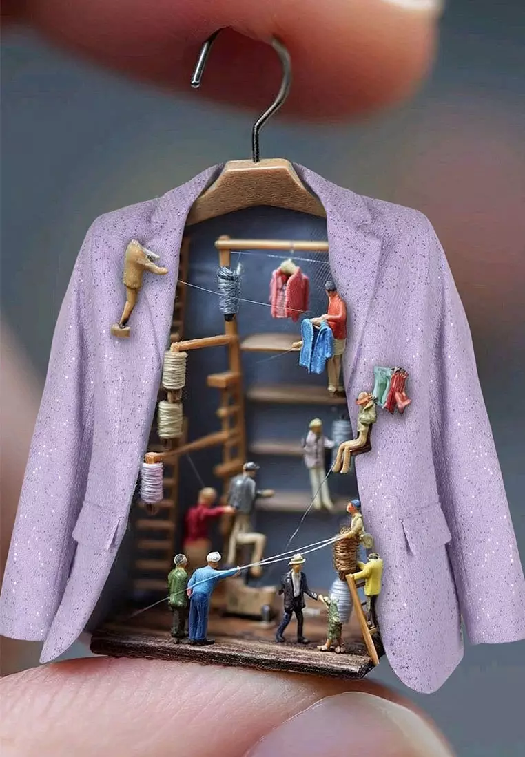 淡紫色亮片裝飾超大西裝外套