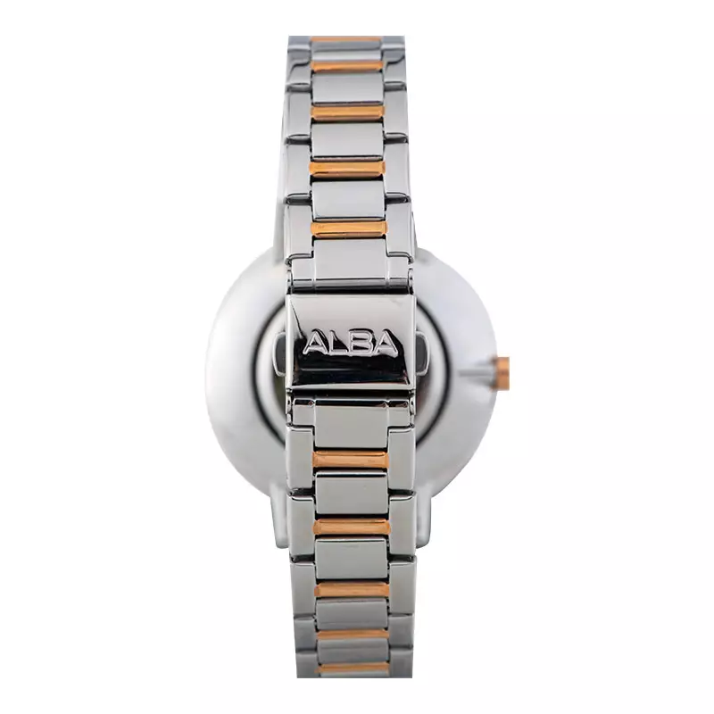 Jam Tangan Wanita Alba Fashion AH8753X1 Ladies Silver Dial Dual Tone Stainless Steel Strap