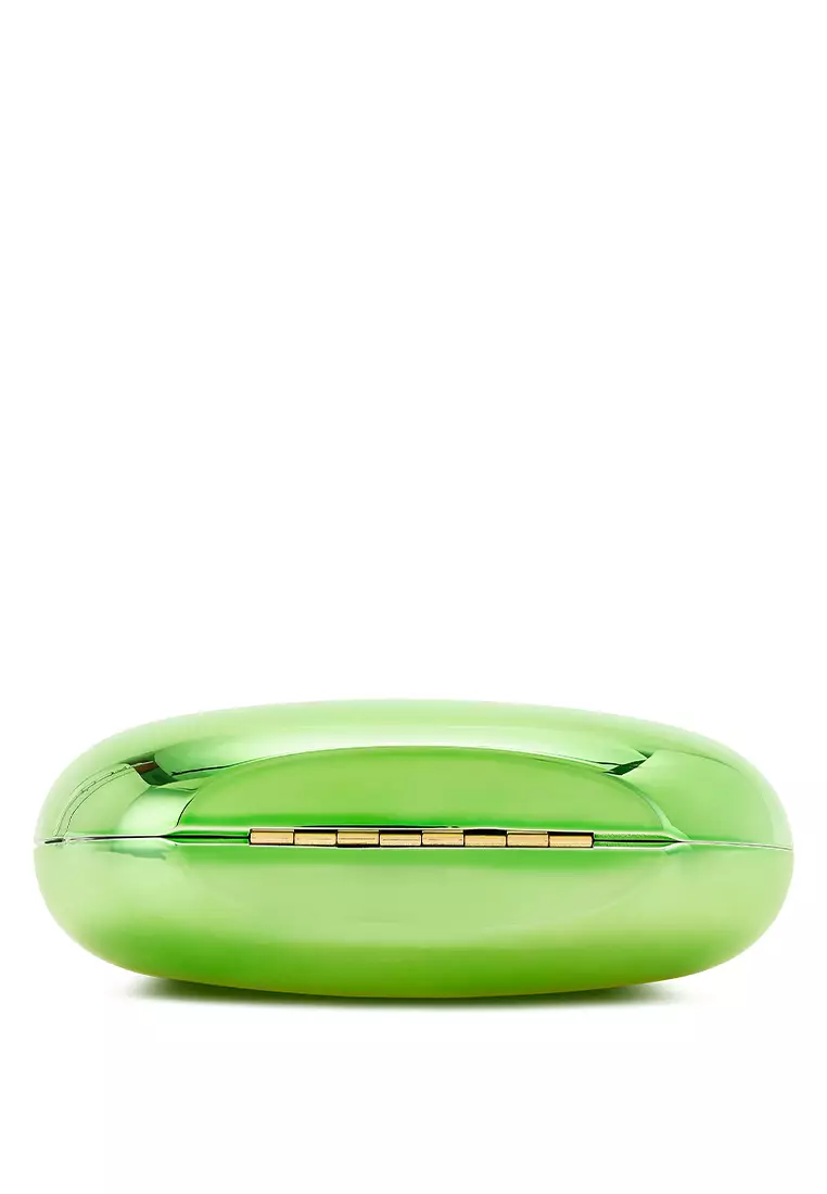 Tas Genggam Mini Metalik Akrilik Warna Hijau