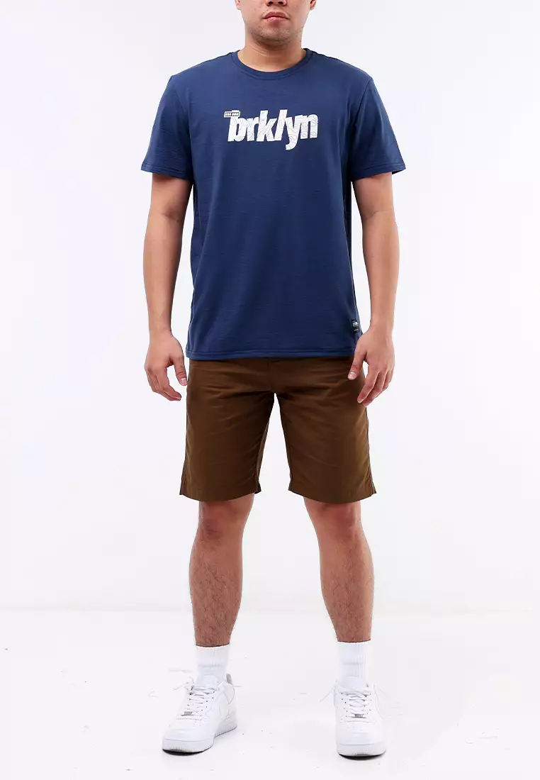 Round Neck Streaky Short Sleeves T-Shirt