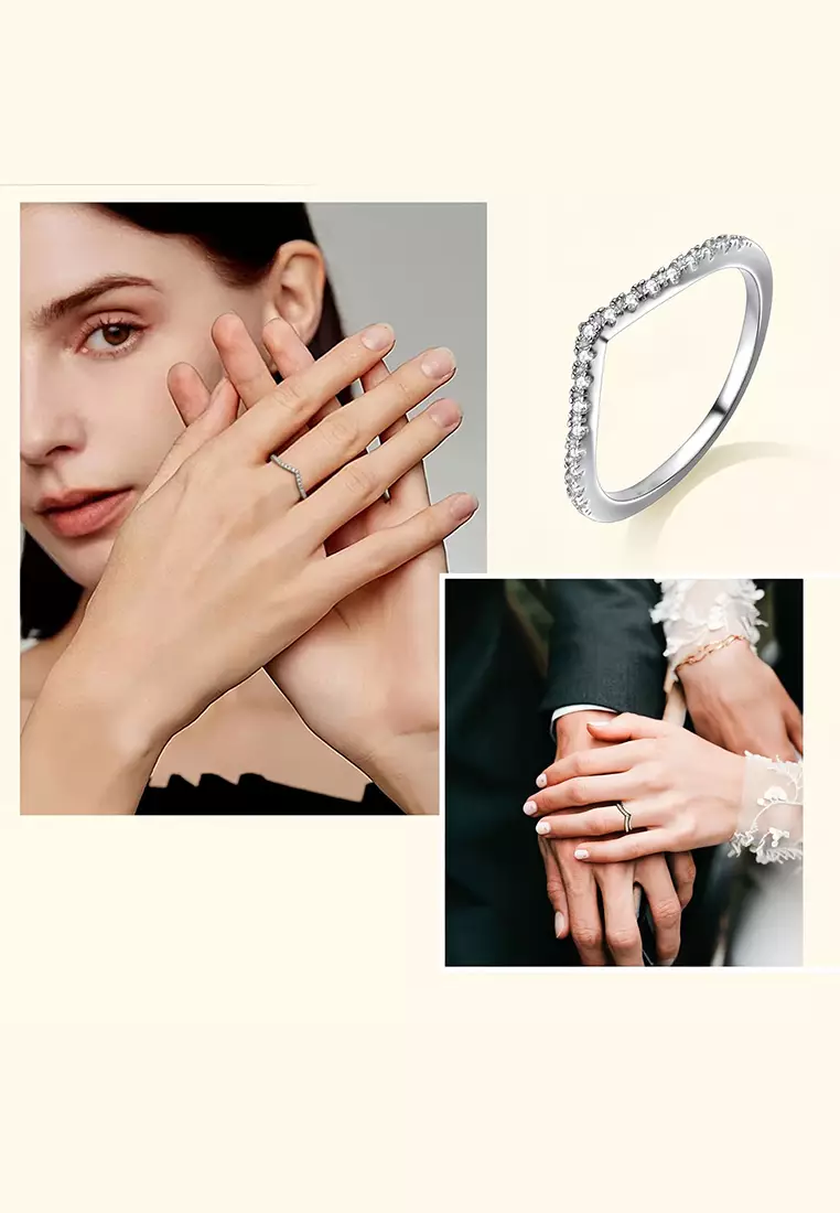 Cincin Wanita Adjustable Lamaran Persegi Aksesoris Elegan Cantik Jewelry