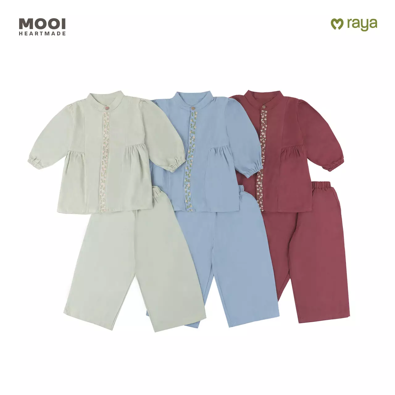 Mooi Setelan Anak Perempuan Hajna Tunik Set - Red Ruby