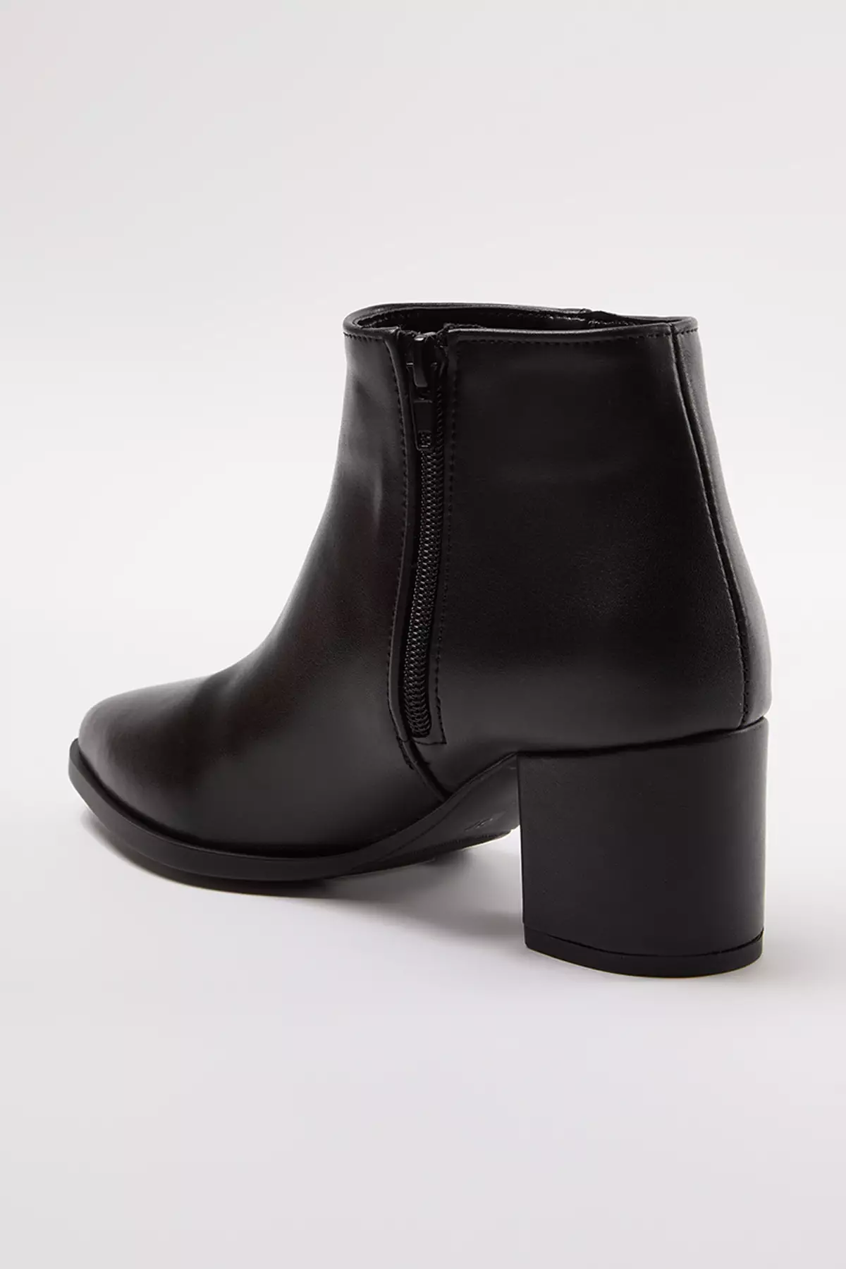 Block Heeled Black Women's Ankle Boots - Zippered Takaw25Bo00010