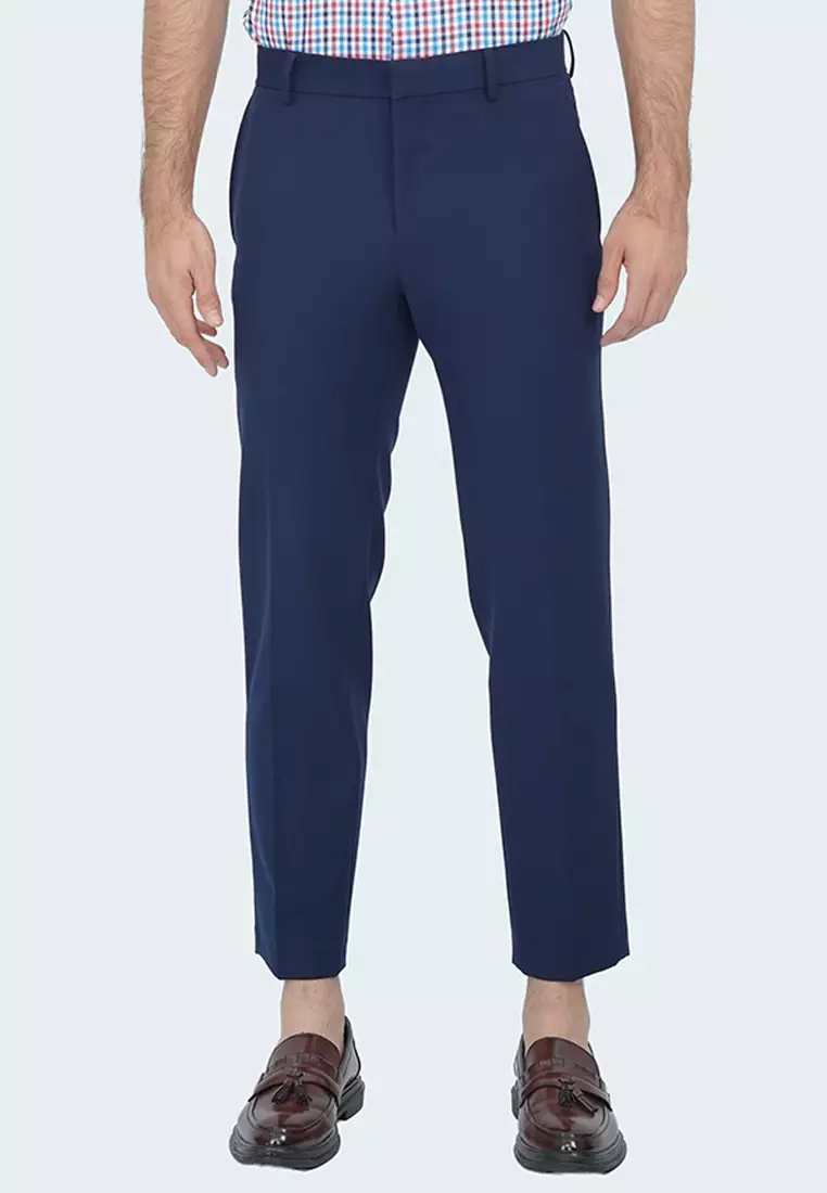 Johnwin - Celana Formal Ankle Pants - Slim Fit - Polyester - Alpha Pants Navy - F.1031.012.127.C