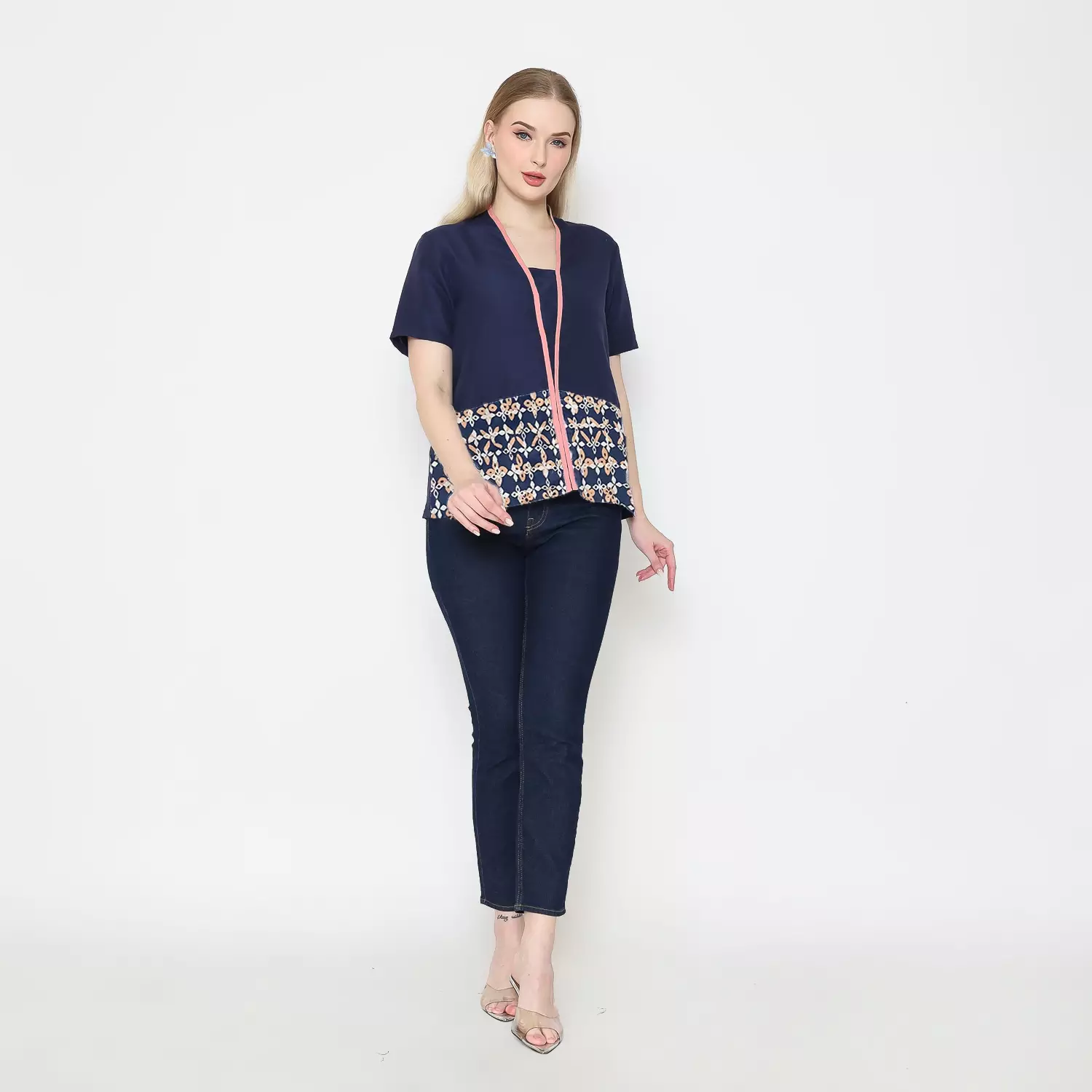 Blouse Batik Wanita - Atasan Batik - Bhatara Batik Yuki - Baju Batik Modern Lengan Pendek