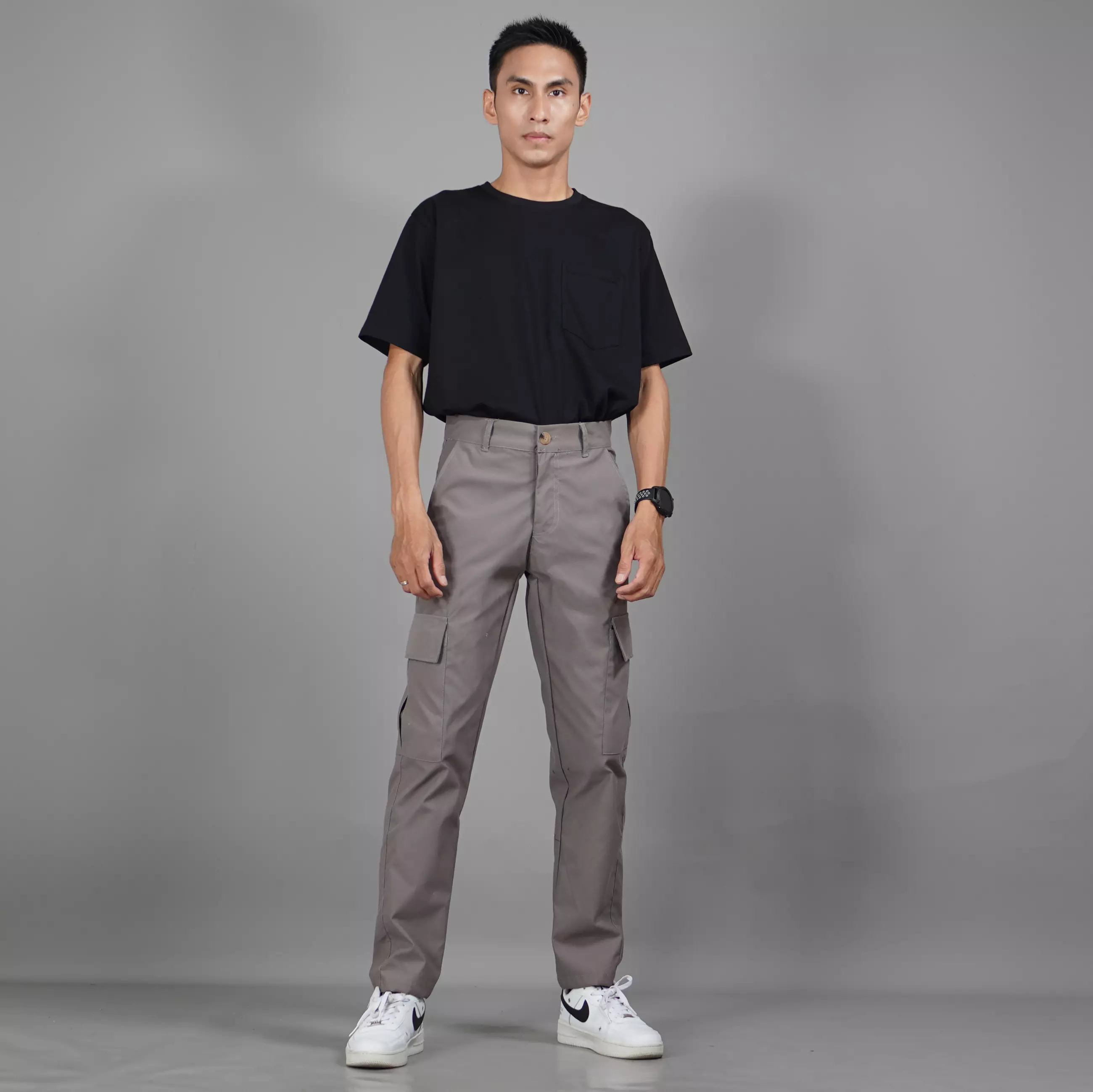  RAYMOND Celana Cargo Pria Celana Kargo Pria Cargo Pants Pria - Abu Muda