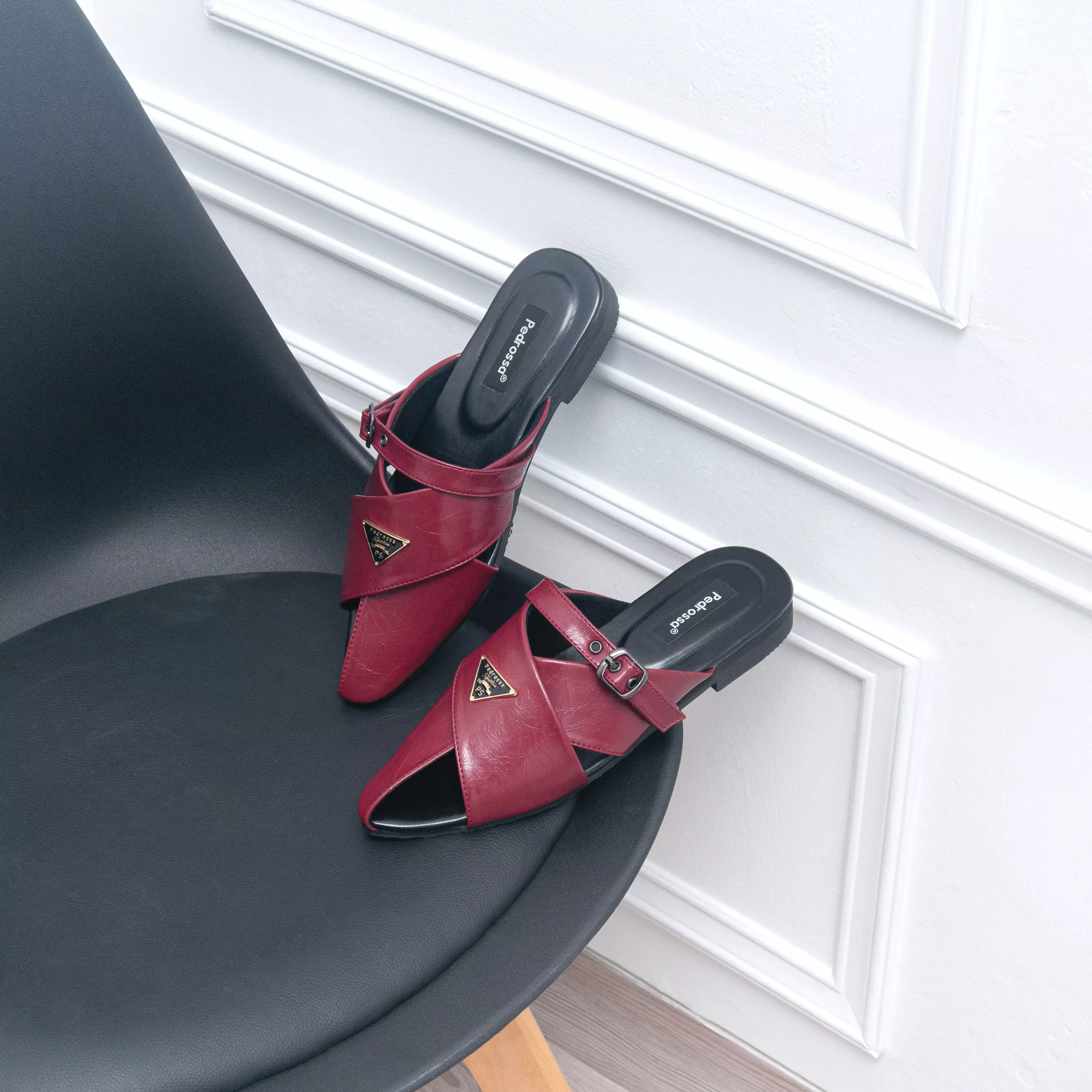 Alana Mules Sandal in Maroon