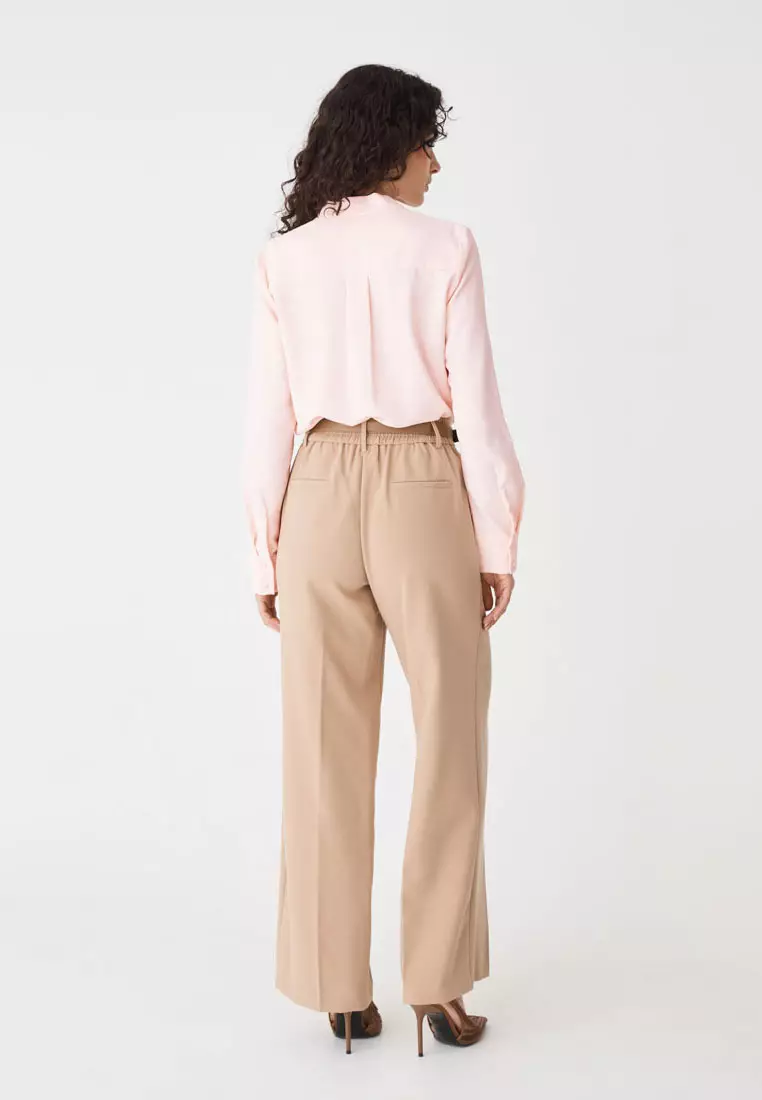Claudia Pleat Neck Blouse