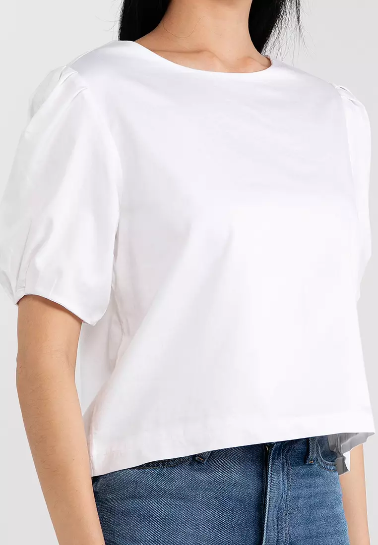 Puff Sleeve Cotton Blouse