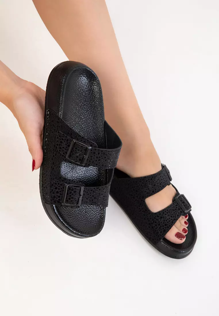 Black Women's Slippers 20791