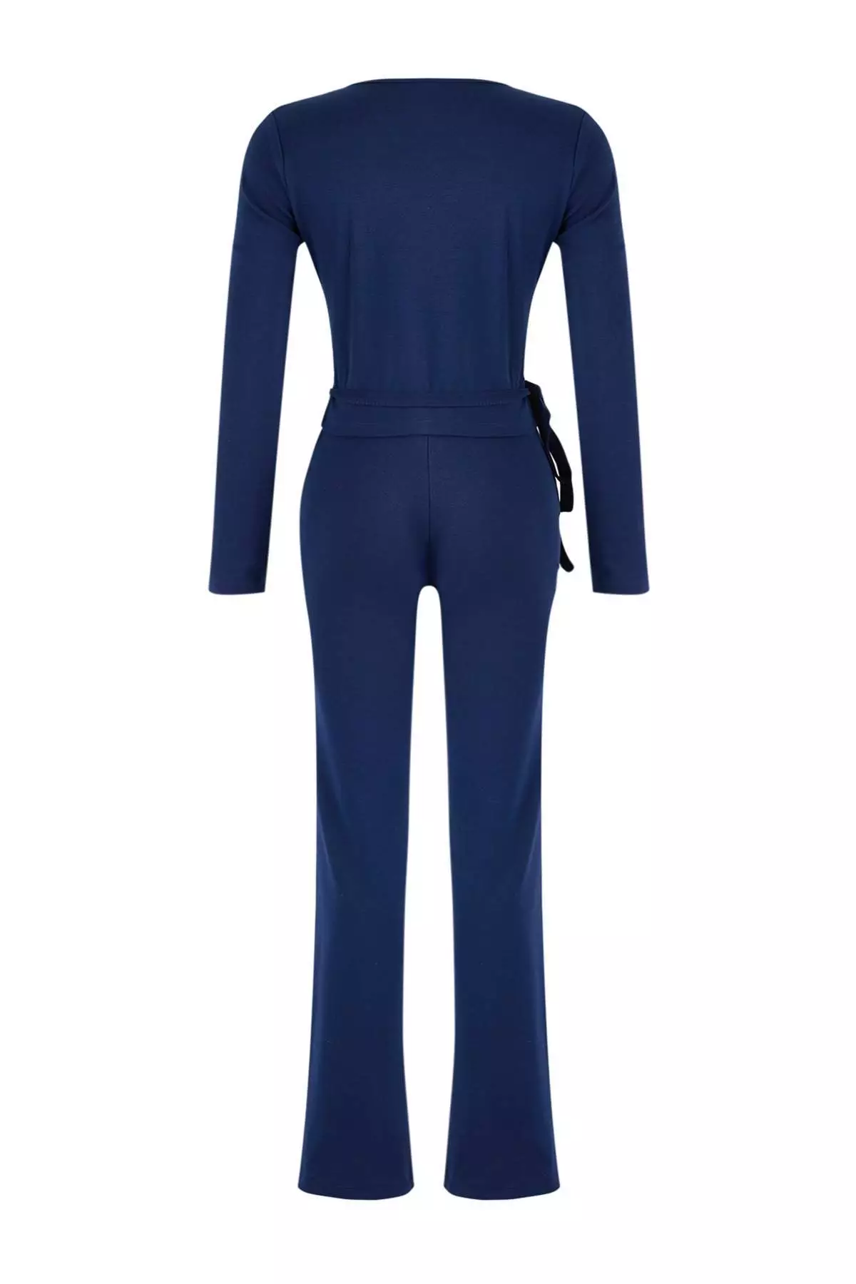 Navy Blue Double Breasted Closure Bodycon Long Sleeve Stretchy Knitted Bottom-Top Set Twoaw26Au29