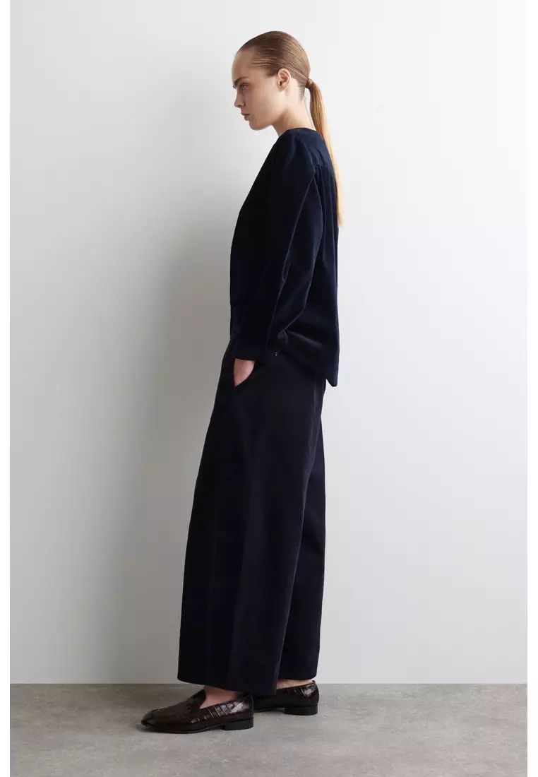 CORDUROY BARREL-LEG TROUSERS