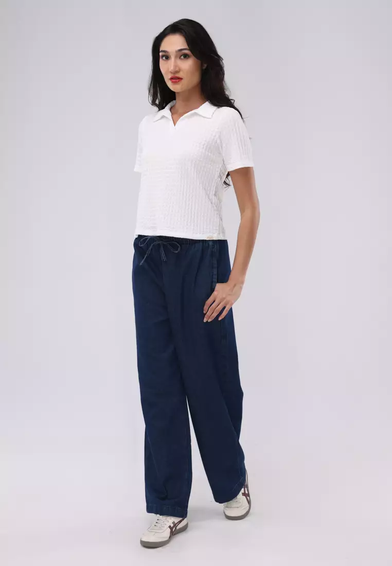 Textured Knits Short Sleeve Blouse