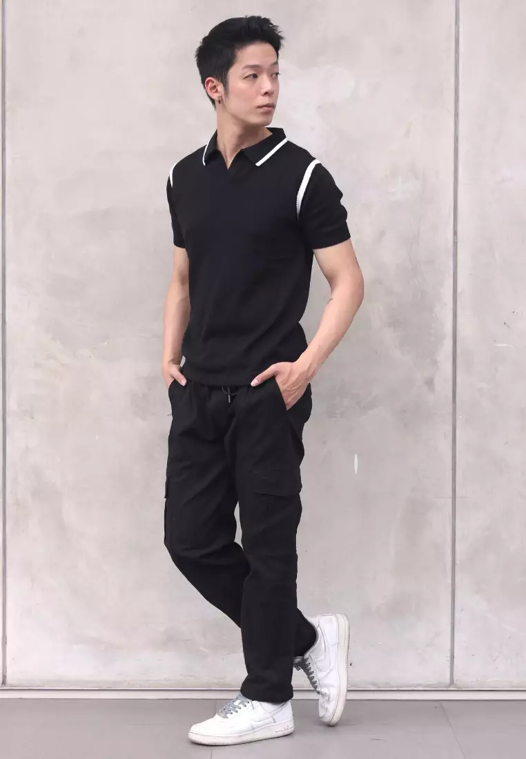 Kale BERLIN Black / Polo Shirt Pria / Atasan Kaos Polo Rajut Pria / Kaos Pria / Baju Kaos Pria