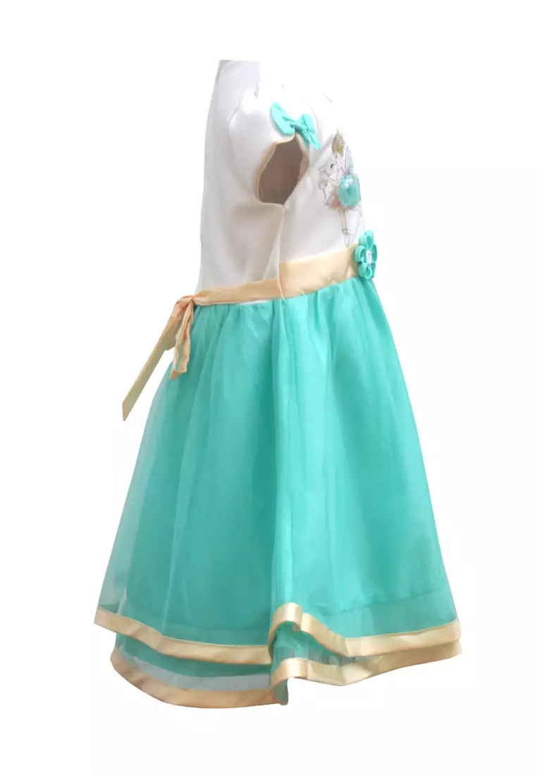 Two Mix Dress Anak Pesta Perempuan Cantik usia 1-12 Tahun Bahan Kaos Scuba dan Satin 4213 TOSCA