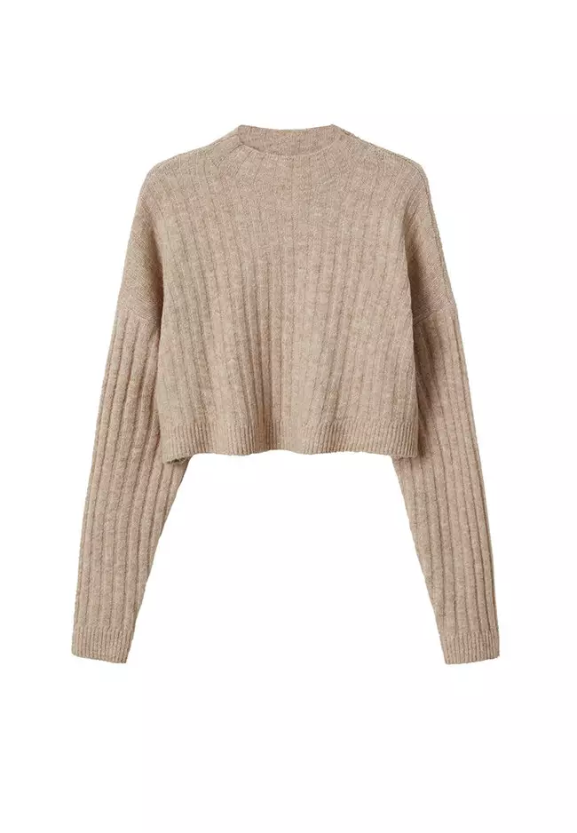 Teens Cropped Ribbed Sweater