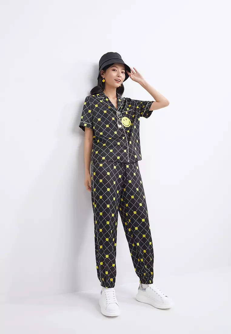 Smiley Emoji Print Blouse