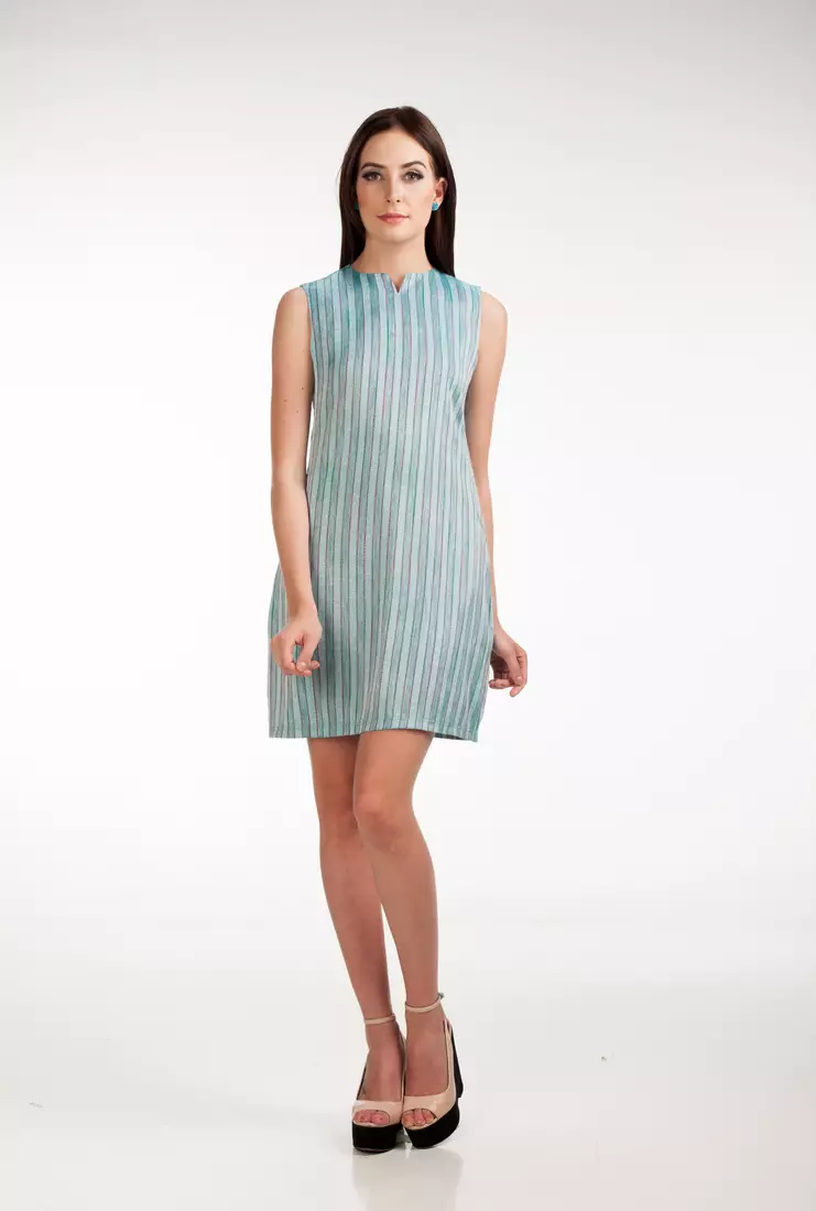 Sophistix Cerise Striped Dress In Blue