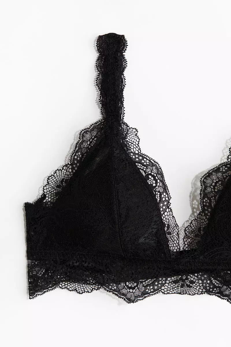 Padded soft lace bra