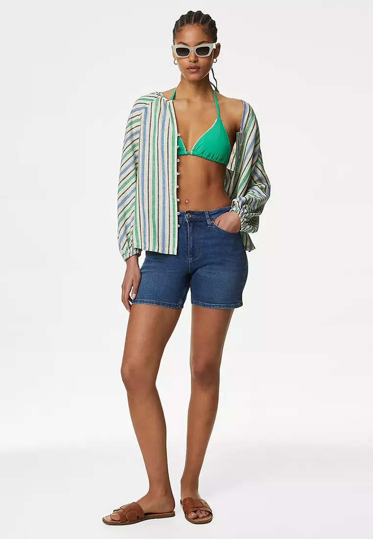 Linen Blend Striped Blouse