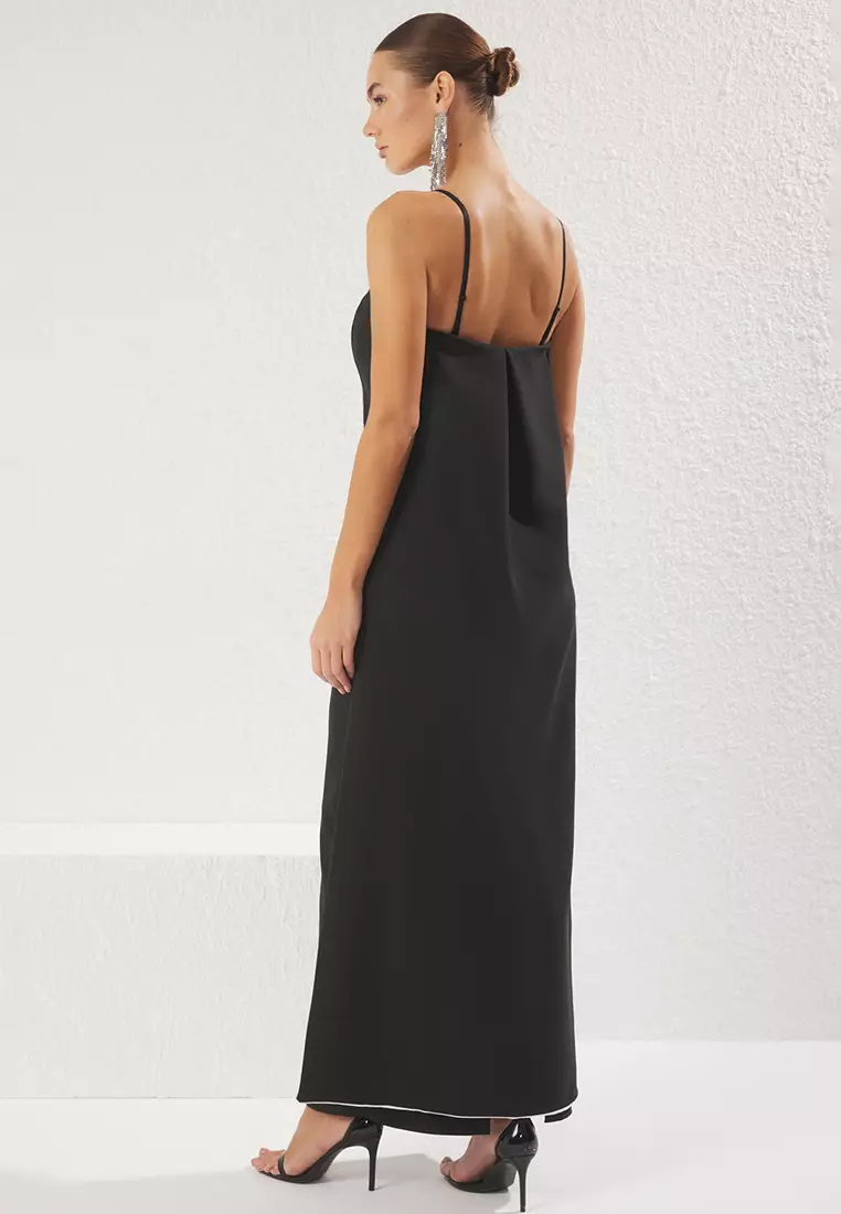 slim fit dress slacks Sweetheart Neck Black Prom Dresses Long, Black Long Formal Graduation  Dresses main image 1
