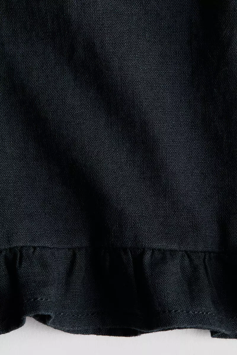 Linen-blend drawstring trousers