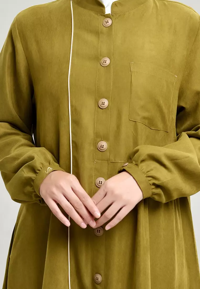 Rabbani - Gamis Dress Muslim Wanita Dreslim Hadid Exclusive Olive