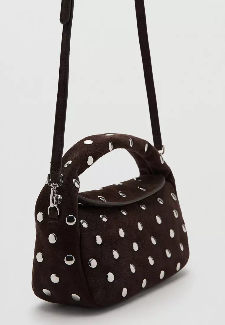 Suede Leather Studded Handbag