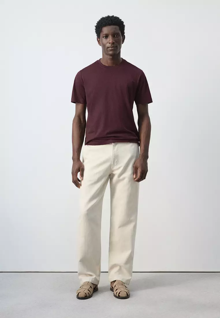 100% 棉修身剪裁T恤