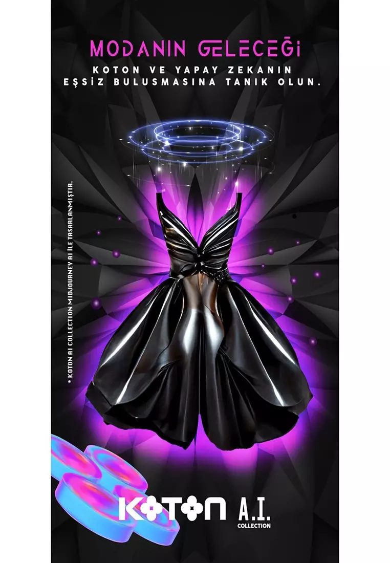 Rachel Araz x KOTON A.I. Collection V-Neck Mini Dress