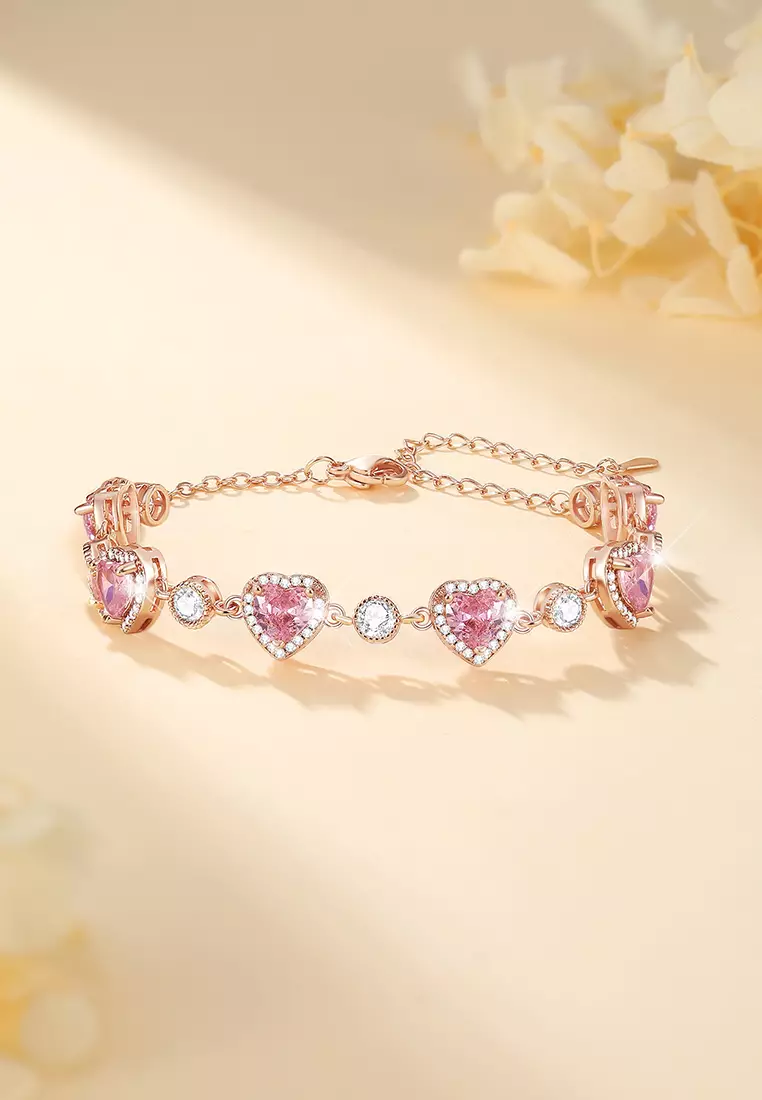 Gelang Wanita Berlian Perhiasan Original Elegan Korea Style Anti Pudar Gelang Cewek rose
