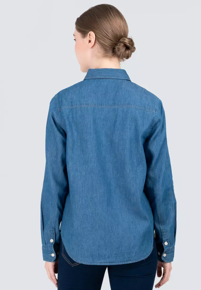 Polo Haus - Women’s Signature Fit Denim Long Sleeve Shirt WWLSV002