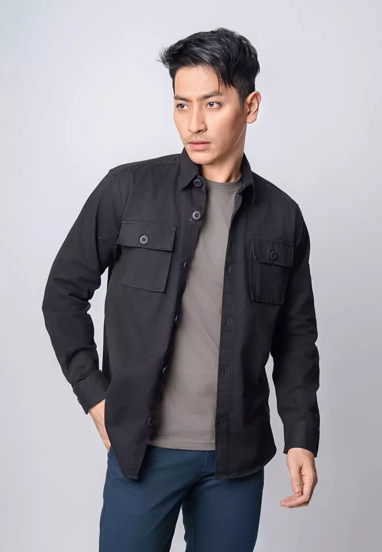 Jacket Shacket Workwear Shirt Raven Black