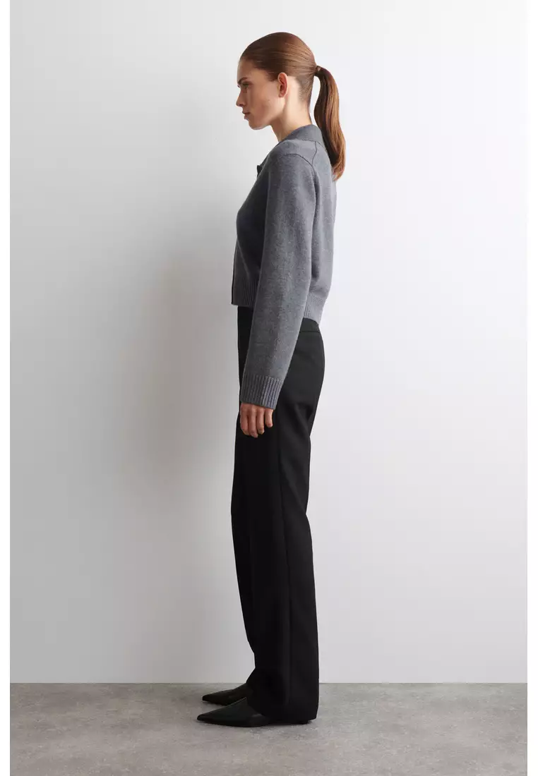COLLARED MERINO WOOL CARDIGAN