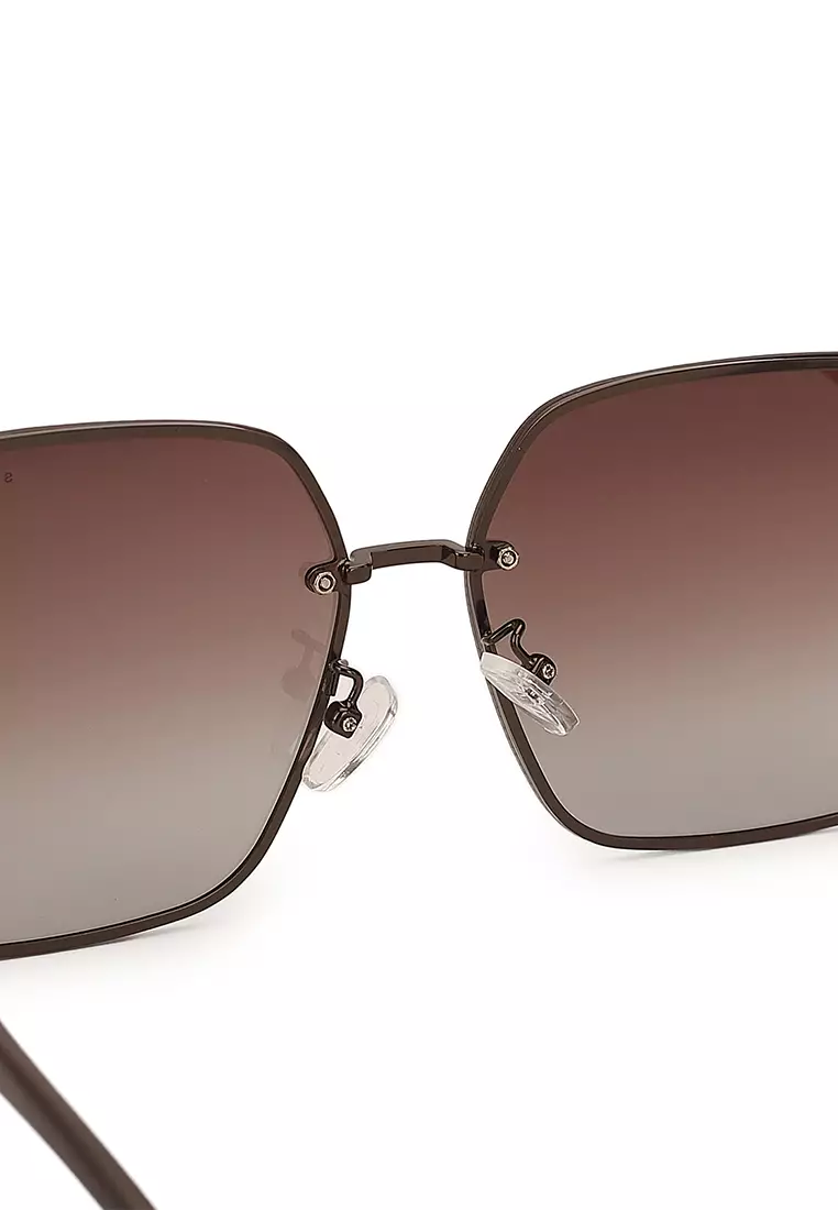 Unisex Polarized Oversized Sunglasses (Kacamata Hitam) - Cokelat