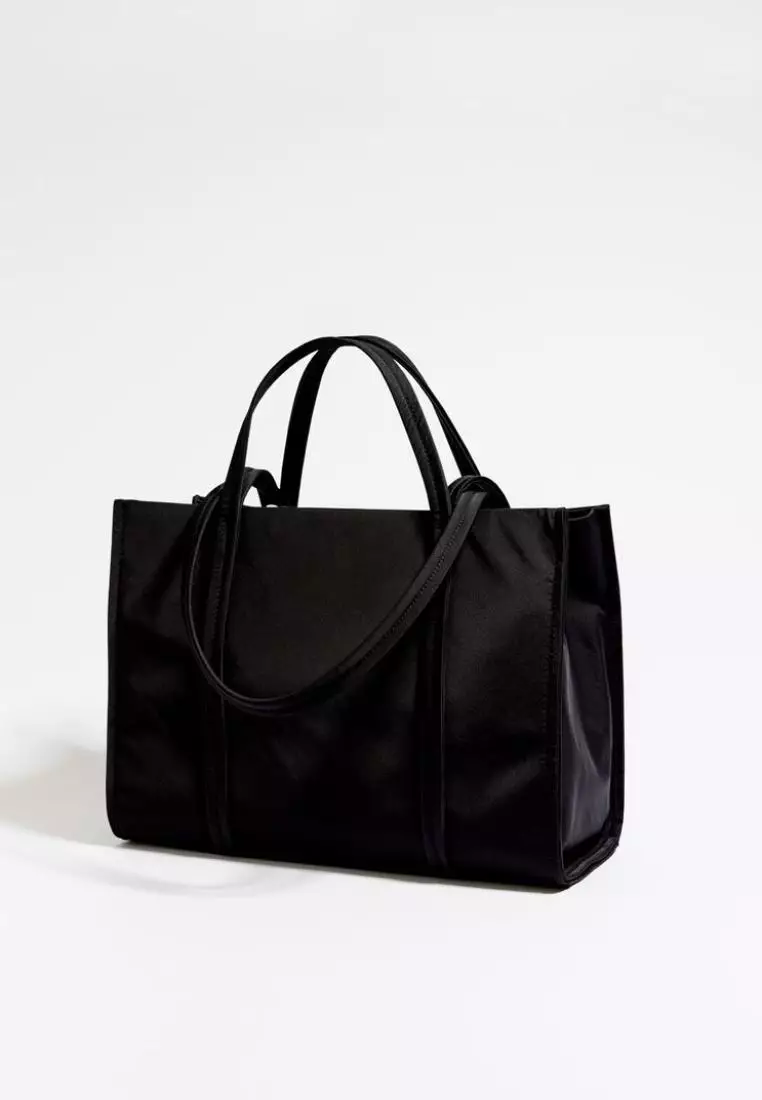 Bimba Y Lola L Black Nylon Shopper Bag