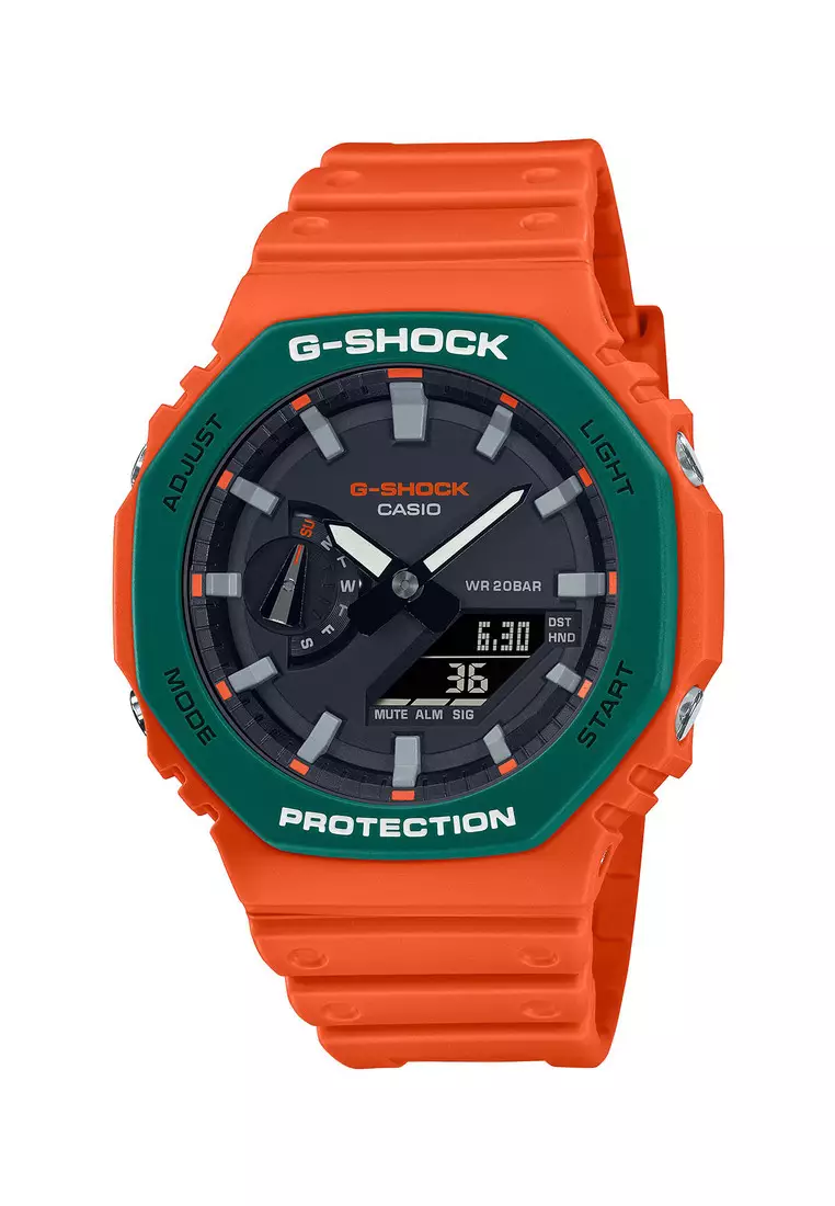 Casio G Shock Men s Analog Digital Watch Carbon Core Guard Structure Sporty Colour Series Orange Resin Band Watch GA2110SC 4A GA 2110SC 4A
