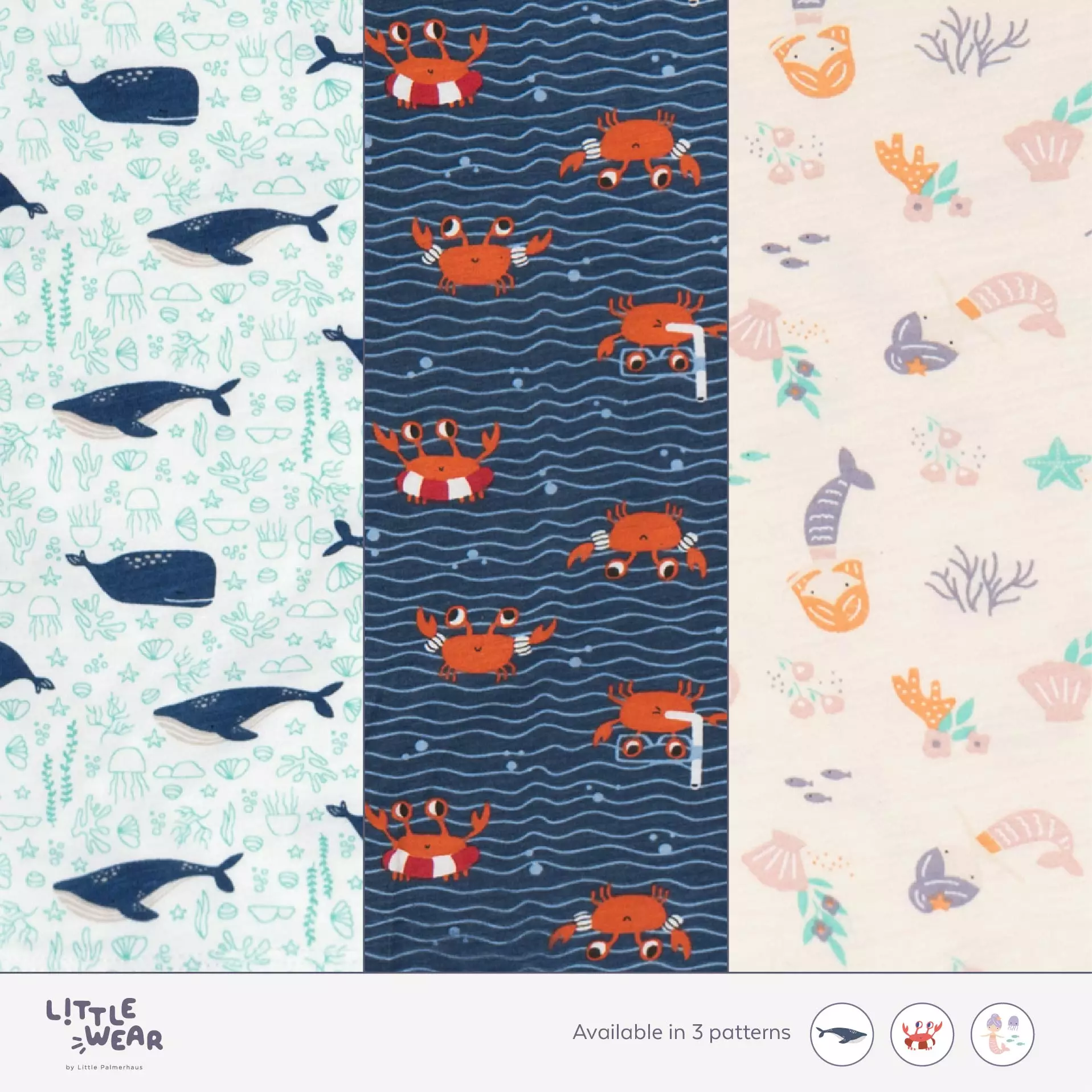 Little Palmerhaus - Little Wear Kids Sleeveless Set 39.0 (Setelan Anak Lengan Kutung / Buntung 1-5 Tahun) Crab