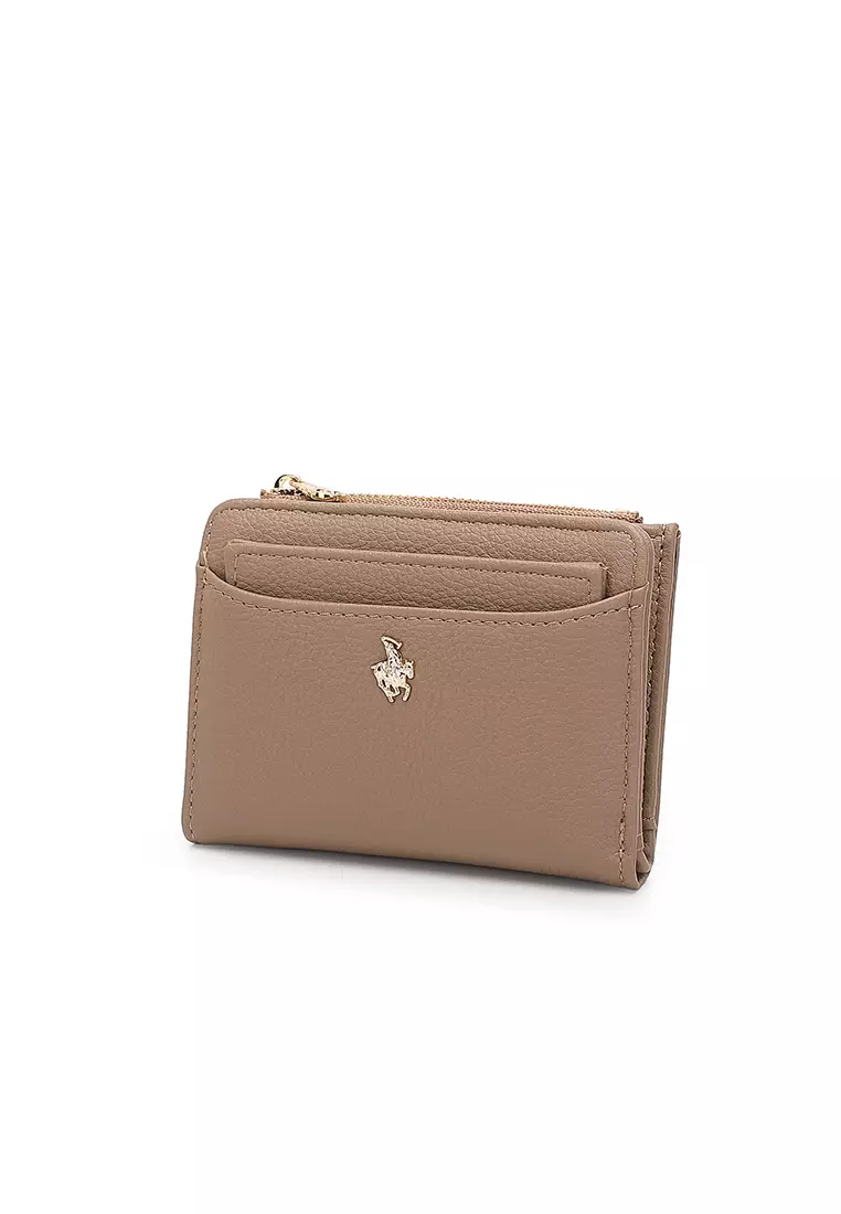 Women's 2 in 1 Purse/Wallet With Coin Compartment (Dompet Wanita 2 in 1 dengan Kompartmen Koin) - Krem Gelap