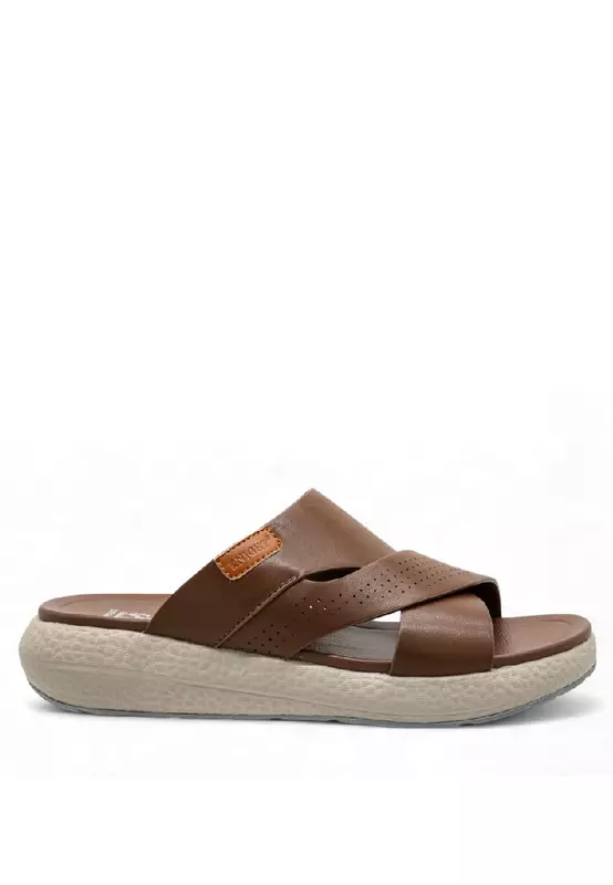 Discount on Knight  shoes - SKU: Knight Men Slip On Faux Leather Classic Casual Sandals - 250140046