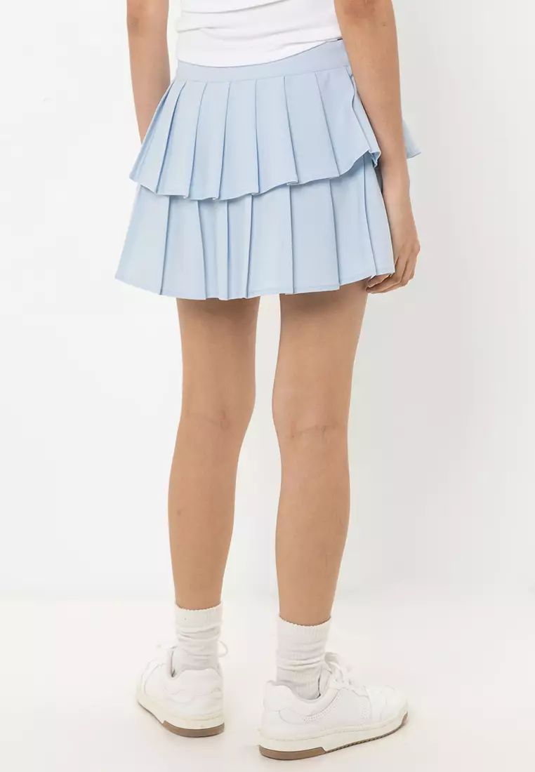 Double Pleated Mini Skirt