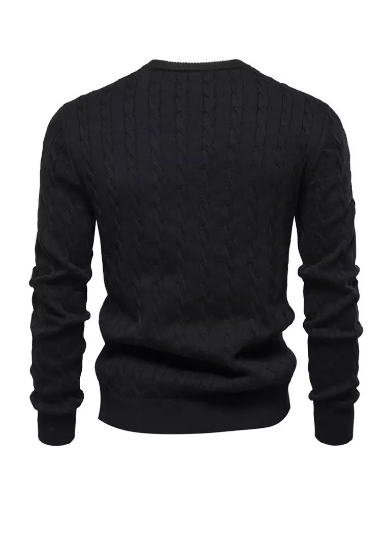 Jacquard Embroidered Knit Sweater AX-SW170