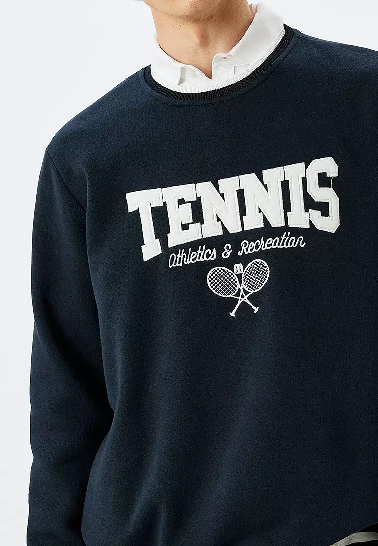 Crew Neck Embroidered Sweatshirt