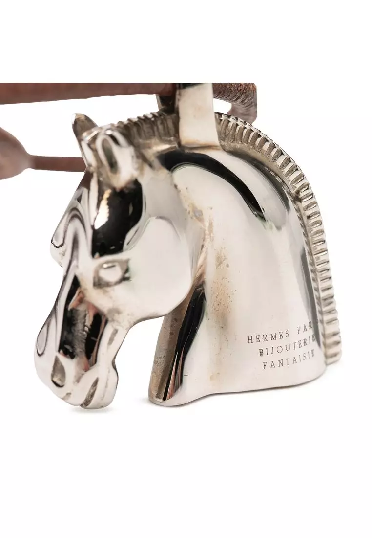Pre-Loved Hermès Palladium Plated Horse Head Pendant Necklace