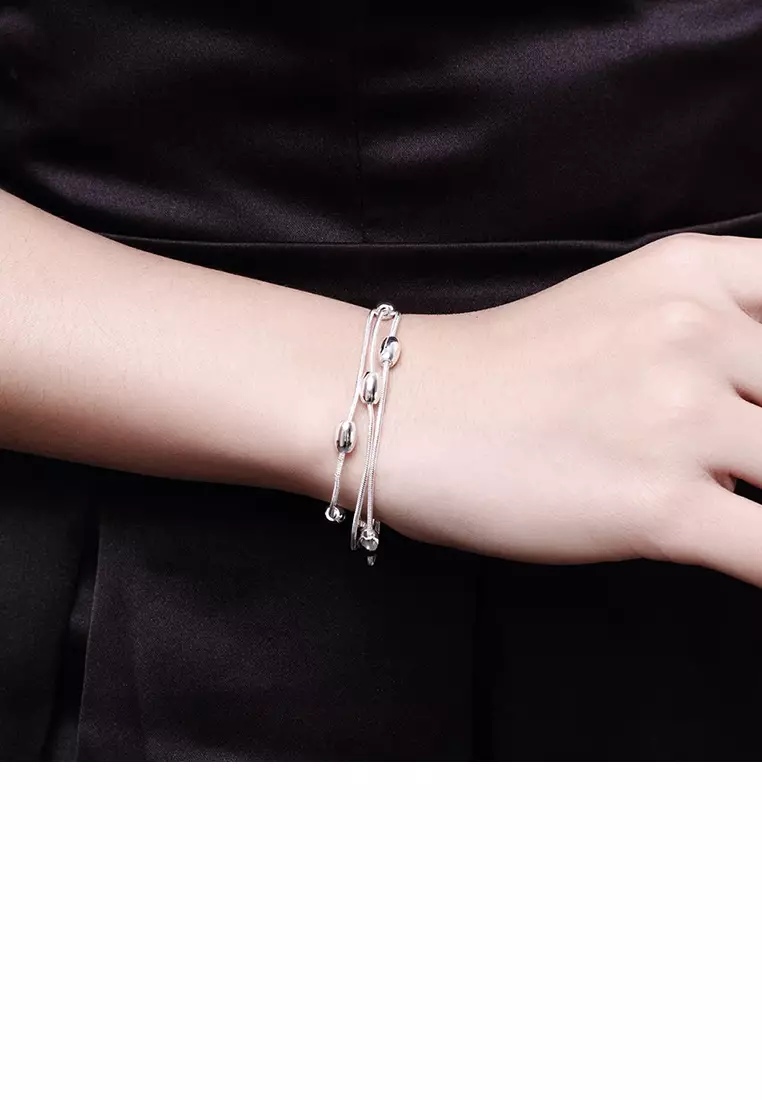 Simple Three-layer Oval Bead Bracelet