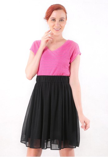 Gena Dress Pink Black