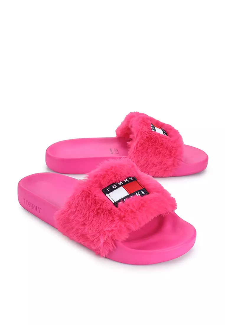 Tommy hilfiger top fur sliders